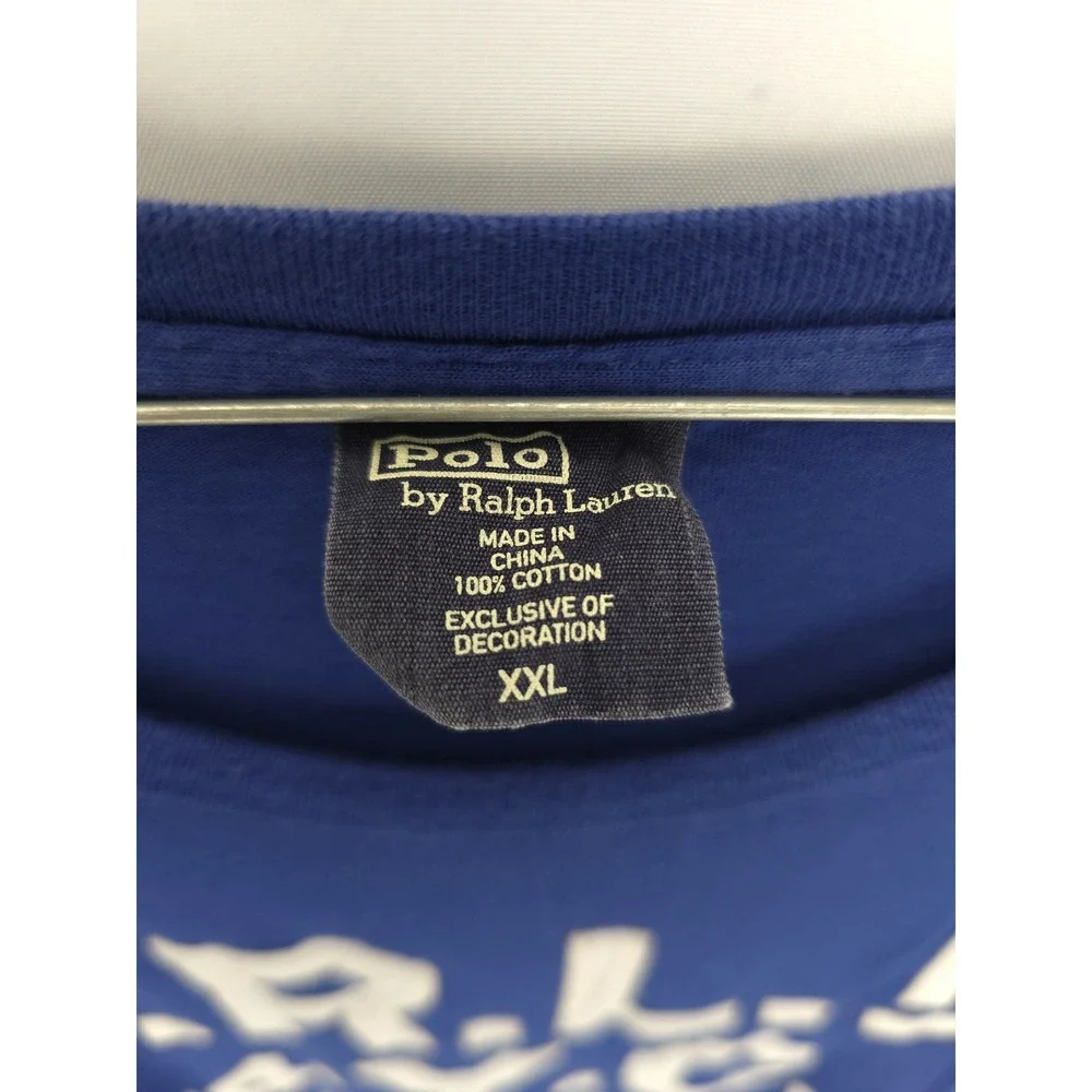 Vintage Y2K Polo Ralph Lauren Mens XXL Blue PRL Snipe‎ Graphic T Shirt Cotton